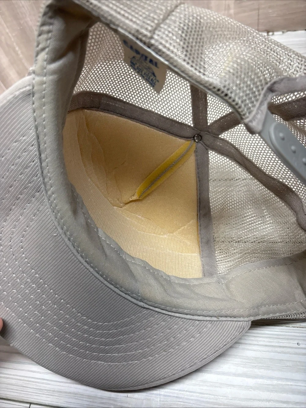Galaxy Cheese Trucker Hat in Light Beige